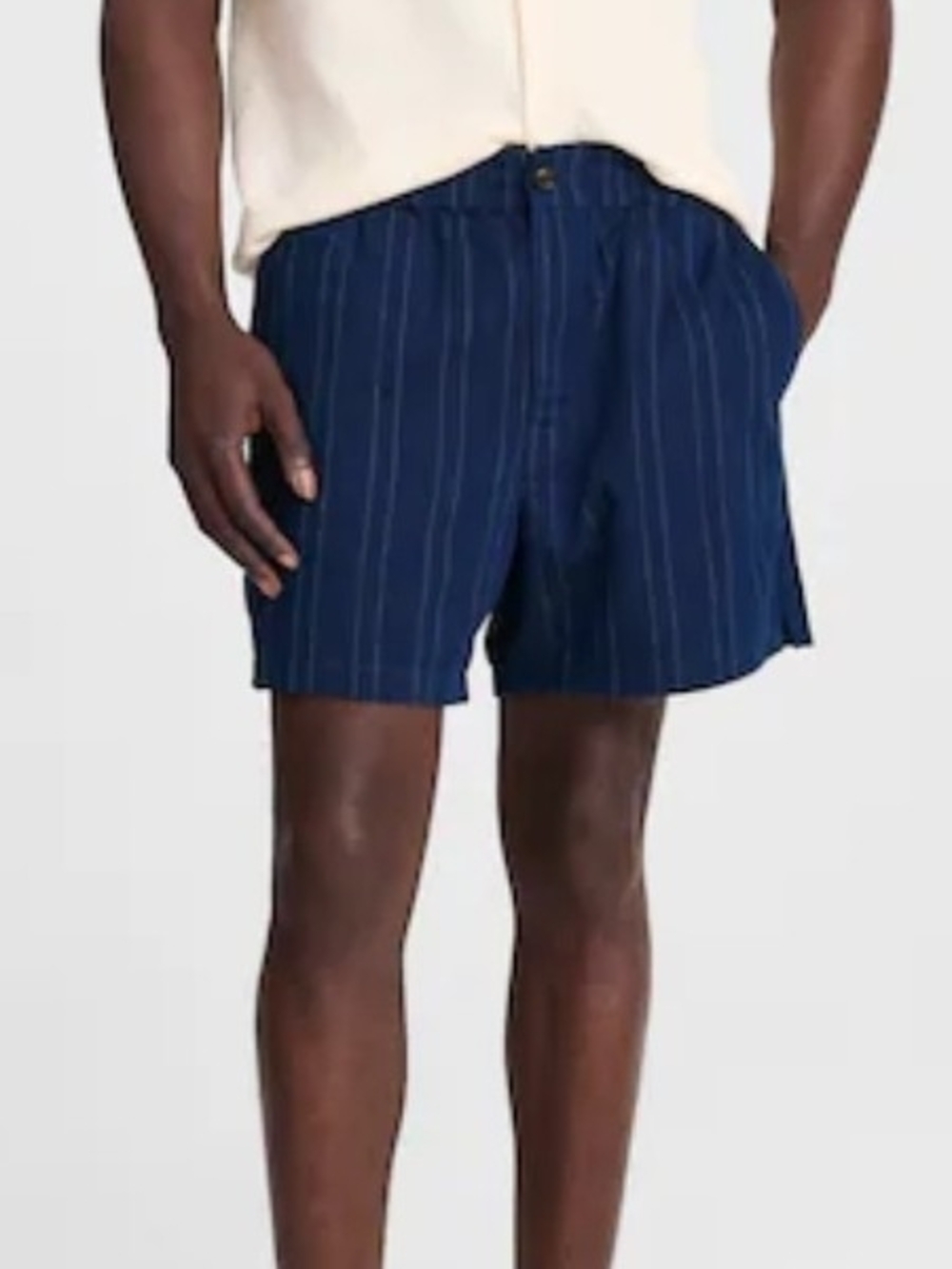 Navy Pinstripe Men's Shorts